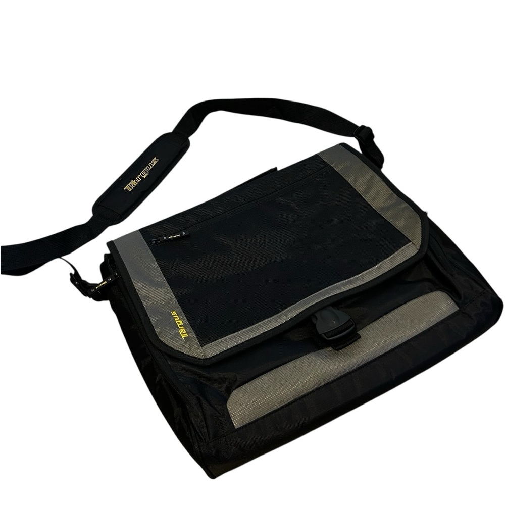 Black & Gray Targus Messenger Style Crossbody Bag Laptop Travel Unisex One Size!